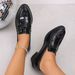 Pointed Toe Patent Leather Women's 2026 New Spring/Autumn Japanese Style Shallow Slip-On Chunky Heel Casual Shoes_vogvips.com