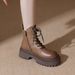 Women's Shoes Height Increasing Martin Boots New Spring And Autumn Single Boots Elastic Slim Boots Brown Thick Soled Short Boots_vogvips.com