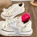 XY-A217 Latex Insoles/Ugly Cute Thick-Soled White For Women, Big Toe Sneakers, 2025 New Bread Canvas Shoes_vogvips.com