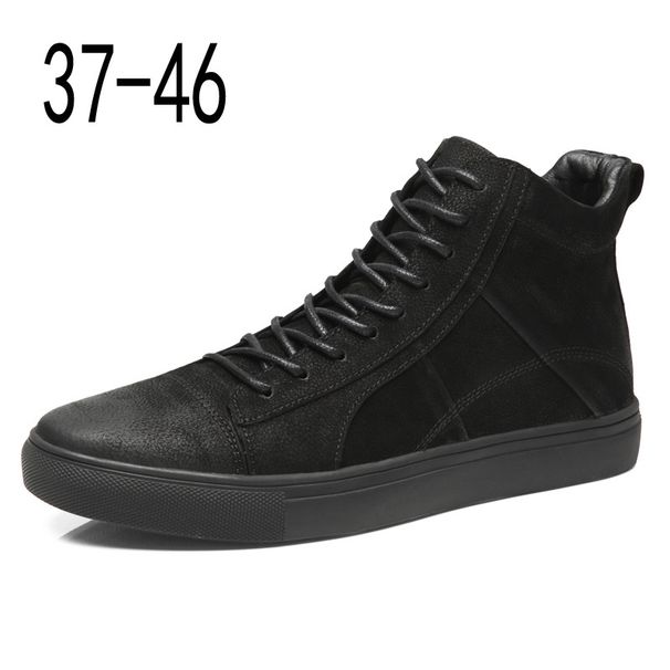 High-top Men's Cowhide Board Shoes, Velvet Warm Large-size Men's Boots, Martin Boots, Sports And Leisure Leather Shoes._vogvips.com