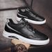 Suitable For All Seasons Fashion White Simple Solid Color Men's Shoes Low-top Elastic Band Loafers Sneakers_vogvips.com