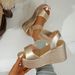 Fashionable Platform Muffin And 9cm Line Belt Plus Size Women's Shoes_vogvips.com