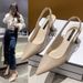 2023 Spring/Summer New Pointed-Toe High Heels Women, Thin-Heeled Sandals, Backless Shallow-Toe Closed-Toe Single Shoes_vogvips.com
