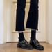 Soft Leather Edition~Retro Belt Buckle Deep Mouth Le Fu Shoes For Women, Simple Commuting, Coarse Heels, One Step British Style Small Leather Shoes_vogvips.com