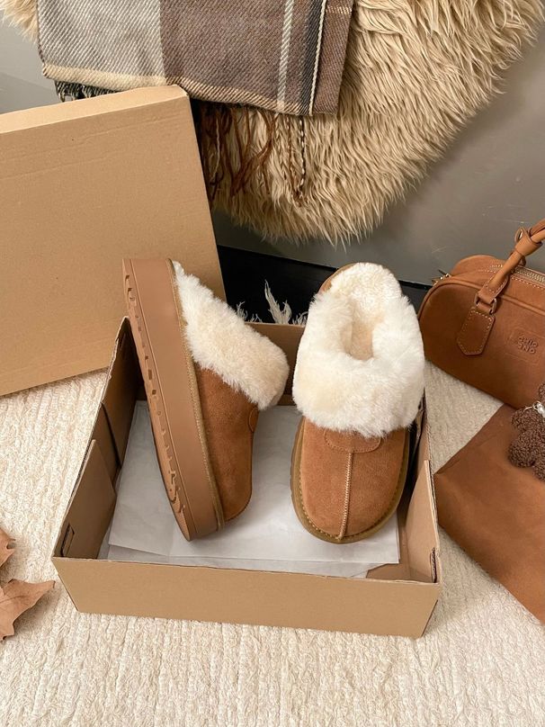 NEW Birken Shoes For Women In Winter, With Thick Soles Of Wool And Fleece For Warmth, Are Semi-slipper And Woolen Shoes For Outerwear_vogvips.com