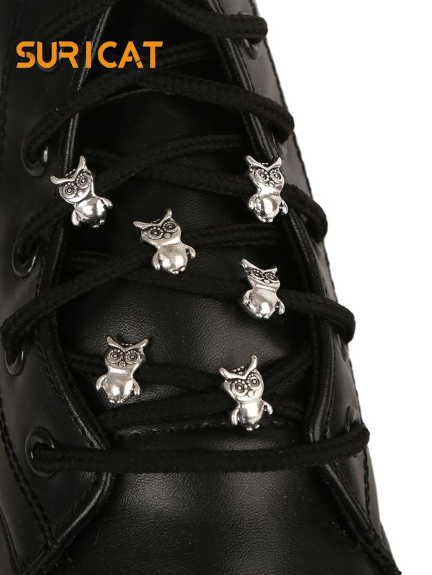 6 Gothic Owls - DIY Home Decor And Craft Accessories, Shoe DIY Decorations, Cute Y2K Footwear Accessories, Perfect For Spring/Summer And Halloween_vogvips.com