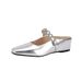 2025 New Style Mules For Women Summer Outdoor Wear With Heightened Toe And Silver Wedge Heels_vogvips.com
