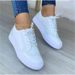 Comfortable Casual Women's Lace-Up Single Shoes Round Toe Flat Solid Color Synthetic Upper Flat Footwear For Women_vogvips.com