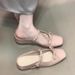 Thick-Soled Bowknot Closed-Toe For Women Summer 2025 New Style Height-Increasing Shallow Mouth Mules Sandals_vogvips.com