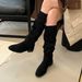 2024 Chunky Heel Retro Fleece-Lined Coffee Color Riding French Style Slim Bare Autumn Winter Women's Over-the-Knee Boots_vogvips.com