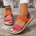 Elastic Band Cross Flat Women's Shoes 2023 New For Women Summer Outdoor Imitation Straw Linen Roman Sandals_vogvips.com