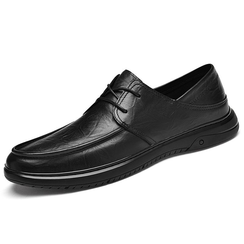 Men's Shoes Men's Leather Casual Shoes Lace-up Single Shoes Pigskin Inner Shoes_vogvips.com