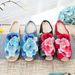 Summer New 3D Fish Mouth High Slope Heel Cool Slippers For Women Embroidered Cloth Shoes_vogvips.com