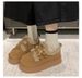 Thick-soled Cotton Shoes For Women's Winter 2025 New Style Snow Cotton Shoes, Retro Fleece Burken Shoes_vogvips.com
