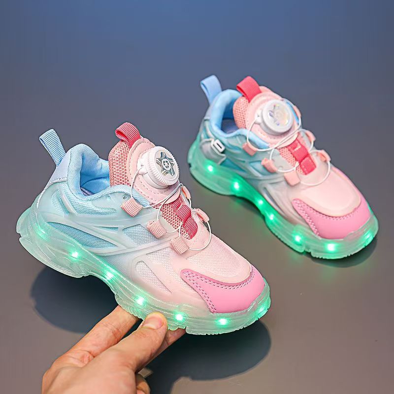 Girl Autumn And Winter, Girl In Charge, Luminou Port Big Meh Breathable Hoe, Children' Lighting Rotating_vogvips.com