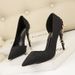 European And American Light Luxury Sexy Women S Metal Flower Thin High Heel Side Hollow Wedding Pointed Toe Gold_vogvips.com