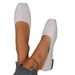 New Plus Size Korean Version Round Headed Bottomed Lazy Single Shoes For Women, Fly Woven Breathable Flat Heel, Shallow_vogvips.com