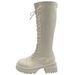 White Long Women 2022 New Autumn High Tube Martin For Petite Thick Sole Over-the-Knee Riding Boots_vogvips.com