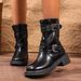 Women's Riding Winter 2025 New Autumn Brown Western Cowboy Martin Chunky Heel Short Boots_vogvips.com
