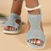 New Plus Size Women's Shoes 2025 Autumn Fish Head Casual Sleeve Fashion Sandals With Low Heels_vogvips.com