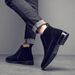 Martin Boots Men's Leather Velvet Korean Version Of Chinese Men's Boots Pointed Short Boots Chelsea Boots Men's_vogvips.com