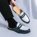 New Summer Fashion Color-blocked Half-slippers For Men's Outdoor Casual Semi-slippers Blue And White Internet Celebrity Personality Heelless Slippers_vogvips.com