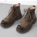 Men's Shoes Martin Boots Spring And Autumn British Style Genuine Leather Work Boots Side Zipper Motorcycle American Large Toe Casual Leather Shoes_vogvips.com