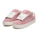 Gebbas Suede Low-Top Sneakers: Soft Pastel Hues (Gray/Pink) For Daily Casual Style_vogvips.com