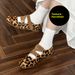 Cameido Mary Jane Ballet Flats With Cross Straps Leopard Print For Women Spring Horsehair Shoes_vogvips.com