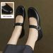 Cameido Women's Spring Soft Sole And Upper Leather Mary Janes Low Heel Low Cut Flats_vogvips.com