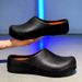 One Step Half Slippers For Outdoor Wear EVA Lightweight Thick Soled Rain Boots Nurse Shoes Oil Proof And Waterproof Chef Safety Work Shoes_vogvips.com