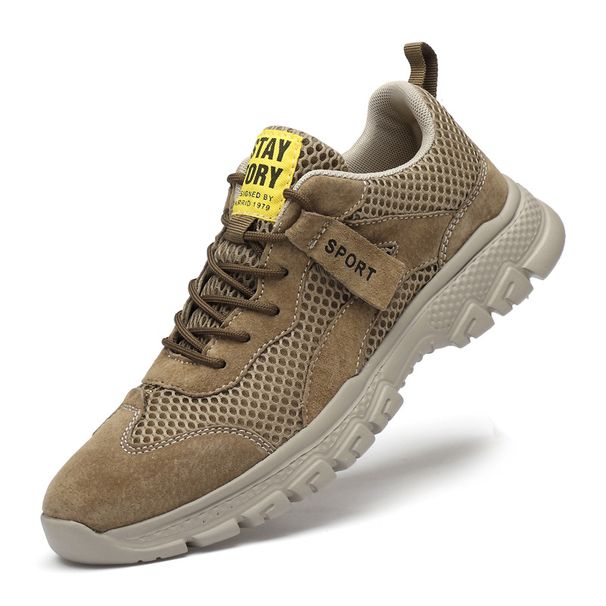Mesh Splicing Men's Casual Single Shoes Soft-sided Lace-up Sports Running Shoes_vogvips.com