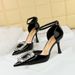 8323-K30 Wind Women's Shoes Banquet High Heels Shallow Mouth Pointed Hollow Water Diamond Buckle Strap Sandals_vogvips.com
