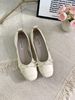 Silver Soft Sole Granny With Skirt Fairy Style Slip-On Shallow Ballet Gentle Evening Single Shoes_vogvips.com