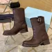 The Latest Womens Mid-Calf Designer Cowhide Fabric Metal Fasteners Low-Heeled And Fashion Boots Classic Casual With_vogvips.com