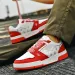 Men Women White Grey Leather Skate Shoes Embossed Bear Pattern Thick Platform Lace Up Casual Sneakers_vogvips.com