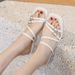 Women's High-Heeled 2025 Summer New Fairy Style Rhinestone Buckle Square Toe Slimming Chunky Heel Strap Fashion Sandals_vogvips.com