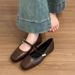 Retro Flat Simple Mary Jane Women, 2025 Autumn New Versatile Square-Toed Shallow Beaded Casual Shoes For Women_vogvips.com