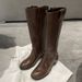 Top Quality Brown Black Chunky Knee Fashion Knight Boots High Heels Long Leather Slip On Designer Tall Boots For Womens No Box_vogvips.com