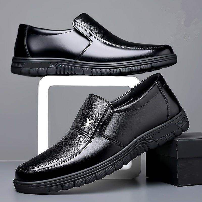 European Warm Series Leather Autumn Winter Fashion Versatile Business Casual Men's Soft Sole Middle-aged Elderly Dad Shoes_vogvips.com