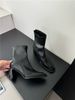 French Style Chunky Square Toe For Women 2025 Autumn Winter New Korean Version Short Fashion High Heel Back Zipper Slim_vogvips.com