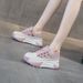 Chunky Sneakers Thick Sole Leather Hollow Out Women Summer 2024 New Retro Lightweight Height Increasing Casual Sports_vogvips.com