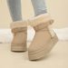 SHLIANG New Suede Buckle Decor Ankle Boots Women Winter Warm Thicken Plush Snow Boots Woman Thick Sole Non Slip Platform Cotton Boots X0059_vogvips.com