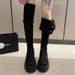 Fashionable Elegant Brown High-End Over-the-Knee Thick-Soled Long 2024 New Summer Slimming High Tube Riding Boots_vogvips.com