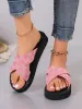 Hot Sale Platform Crisscross Strap Beach Slippers Women Summer New Casual Lightweight Large Size 36 43 Printed Sandals_vogvips.com