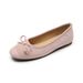 French Flat-soled Single Shoes Women's Bow Ballet Shallow Mouth Soft Sole Suede Beanie Shoes Women_vogvips.com
