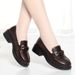 Drop-shipping Round-toe Soft Loafers, Slip-on Chunky Heel Women's Versatile British Style Small Leather Shoes, Deep-cut_vogvips.com