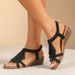 Cross Border Foreign Trade New Style Bohemian Women's Shoes Beaded Mid Heel Open Toe Wedge Heeled Flat Soled Summer Casual Tassel Sandals_vogvips.com