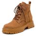 2025 New Spring And Autumn Women's With Hidden Wedge, Round Toe, Thick Heel, Workwear Martin Boots For Women_vogvips.com