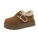 Sponge Cake Thick Sole Height Increasing All Inclusive Hairy Boken Shoes For Women In Winter With Plush Snow Boots_vogvips.com